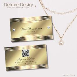 Noble Shimmery Gold Shiny Diamonds met QR-code Visitekaartje