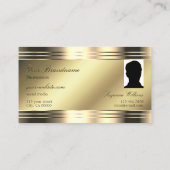 Noble Shimmery Gold Shiny Diamonds Monogram Foto Visitekaartje (Achterkant)