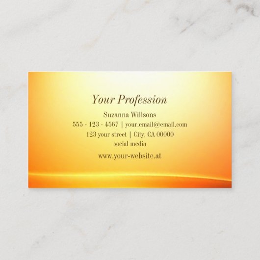 Noble Shimmery Sinaasappel Curved Decor met Monogr Visitekaartje (Achterkant)