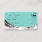 Noble Silver Blauwgroen met Logo en Sparkle Diamon Visitekaartje (Achterkant)