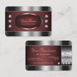 Noble Silver en Burgundy met mousserende diamanten Visitekaartje