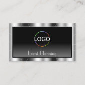 Noble Silver Lijst Black Gradiënt Chic met Logo Visitekaartje (Voorkant)
