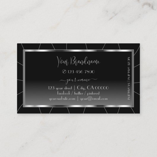 Noble Silver Lijst Black gradiënt oogvangst Visitekaartje (Achterkant)