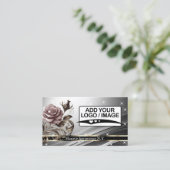 Noble Silver Pink Rose Glitter Stars QR Code Logo Visitekaartje (Staand voorkant)
