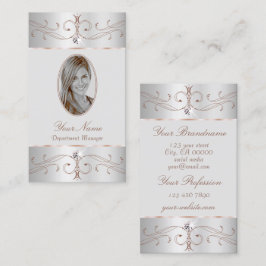 Noble Silver Roos Gold  Ornamenten met foto Visitekaartje