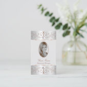 Noble Silver Roos Gold  Ornamenten met foto Visitekaartje (Staand voorkant)