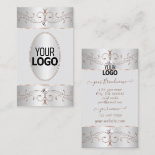 Noble Silver Roos Gold Ornamenten met Logo Visitekaartje