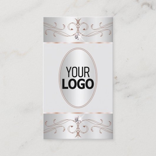 Noble Silver Roos Gold Ornamenten met Logo Visitekaartje (Voorkant)