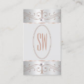 Noble Silver Roos Gold  Ornamenten Monogram Visitekaartje (Voorkant)