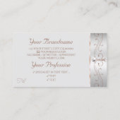 Noble Silver Roos  Sparkle Diamonds Initialen Visitekaartje (Achterkant)