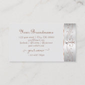 Noble Silver Roos  Sparkle Diamonds Monogram Visitekaartje (Achterkant)