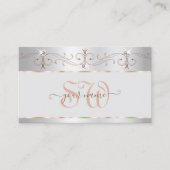 Noble Silver Roos  Sparkle Diamonds Monogram Visitekaartje (Voorkant)
