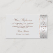 Noble Silver Roos  Sparkle Diamonds Stijlvol Visitekaartje (Achterkant)