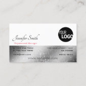 Noble Silver White Red Tiny Glitter Stars toevoege Visitekaartje (Achterkant)