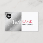 Noble Silver White Red Tiny Glitter Stars toevoege Visitekaartje (Voorkant)