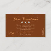 Noble Sinaasappel- en bruine Initialen met mousser Visitekaartje (Achterkant)