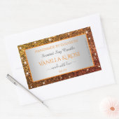 Noble Sinaasappel Faux Glitter Productverpakkingsl Rechthoekige Sticker (Envelop)