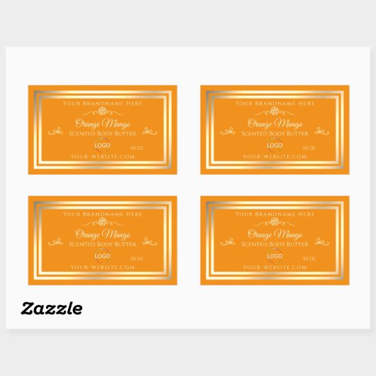 Noble Sinaasappel Product Label Goud Lijst met Log (Vel)