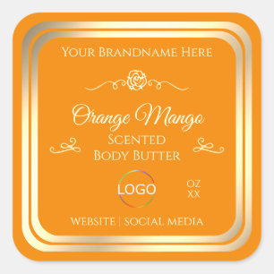 Noble Sinaasappel Product Label Goud Lijst met Log