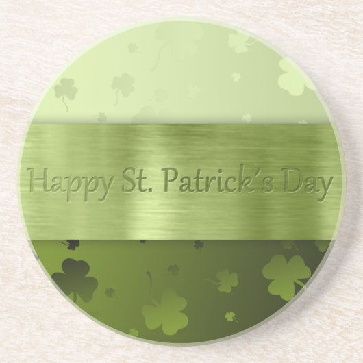 Noble St. Patrick's Day Shamrock Sandstone Onderze Zandsteen Onderzetter (Voorkant)