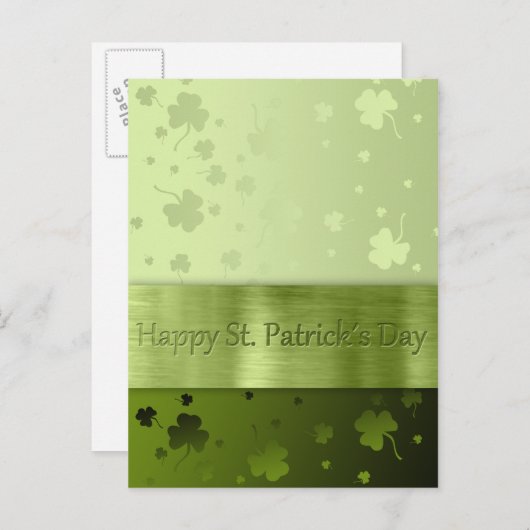 Noble St. Patrick's Day Shamrocks - Briefkaart (Voorkant / Achterkant)