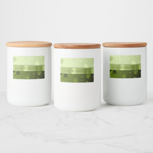 Noble St. Patrick's Day Shamrocks Container Label Voedselcontainer Etiket (Flessen)