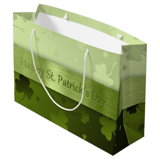 Noble St. Patrick's Day Shamrocks Grote Geschenkta Large Cadeautasje (Achterkant Gekanteld)