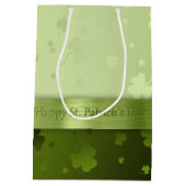 Noble St. Patrick's Day Shamrocks Medium Gift Bag Cadeauzakje (Achterkant)