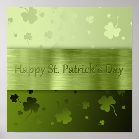 Noble St. Patrick's Day Shamrocks - Poster Print (Voorkant)
