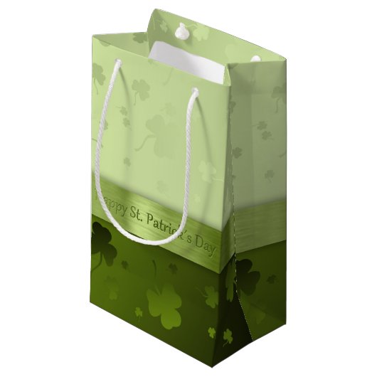 Noble St. Patrick's Day Shamrocks Small Gift Bag Klein Cadeauzakje (Voorkant Gekanteld)
