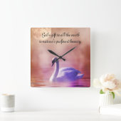 Noble Swan Vierkante Klok (Huis)