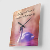 Noble Swan Vierkante Klok (Hoek)