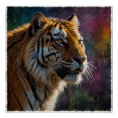 Noble Tiger schilderachtig portret Perfect Poster (Voorkant)