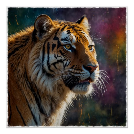 Noble Tiger schilderachtig portret Perfect Poster (Voorkant)