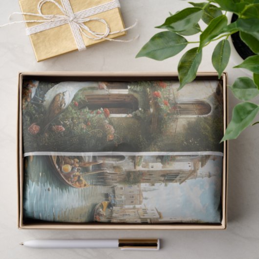 Noble Venetiaanse Vrouw met iconische Venetiaanse  Tissuepapier (Geschenk)