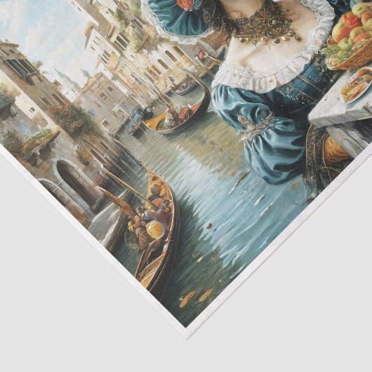 Noble Venetiaanse Vrouw met iconische Venetiaanse  Tissuepapier (Detail)