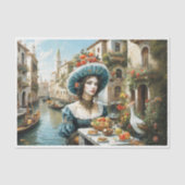 Noble Venetiaanse Vrouw met iconische Venetiaanse  Tissuepapier (Voorkant)