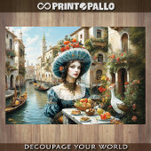 Noble Venetiaanse Vrouw met iconische Venetiaanse  Tissuepapier