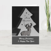 Noble Vrolijk Kerstfeest met rendieren en boom! Kaart (Voorkant)