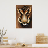 Noble Warthog Portrait - Afrikaanse dierenkunst Poster (Keuken)