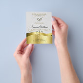 Noble Wavy Gold Decor op lichtgrijze monogram flye Flyer (Hand)