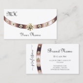 Noble White en Roos Gold met Monogram Luxueus Visitekaartje (Voorkant / Achterkant)