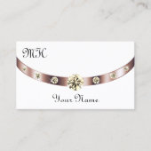 Noble White en Roos Gold met Monogram Luxueus Visitekaartje (Voorkant)