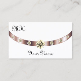 Noble White en Roos Gold met Monogram Luxueus Visitekaartje