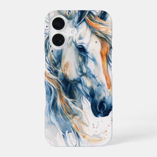 Noble White Horse iPhone 16 Hoesje (Achterkant)