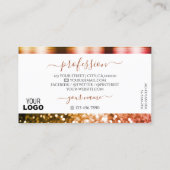 Noble White Oranje Roze mousserend glitter Voeg Lo Visitekaartje (Achterkant)