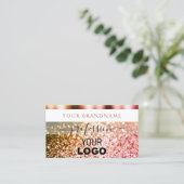 Noble White Oranje Roze mousserend glitter Voeg Lo Visitekaartje (Staand voorkant)