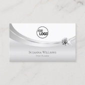 Noble White Silver Gedecorreerd met Logo en juwele Visitekaartje (Voorkant)