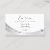 Noble White Silver Gedecorreerd met Sparkle Jewel Visitekaartje (Achterkant)