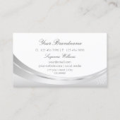 Noble White Silver met monogram en Sparkle Jewel Visitekaartje (Achterkant)